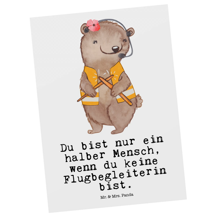 Postkarte Flugbegleiterin Herz