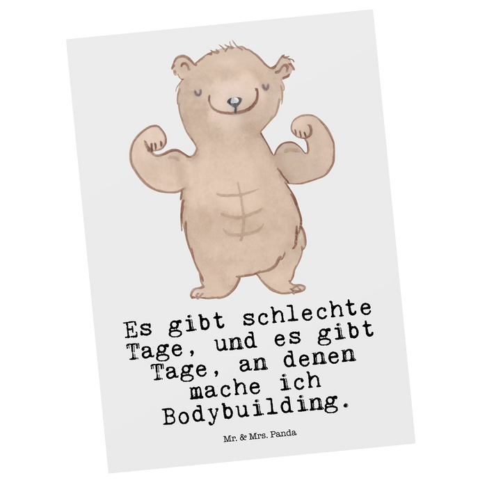 Postkarte Bär Bodybuilding