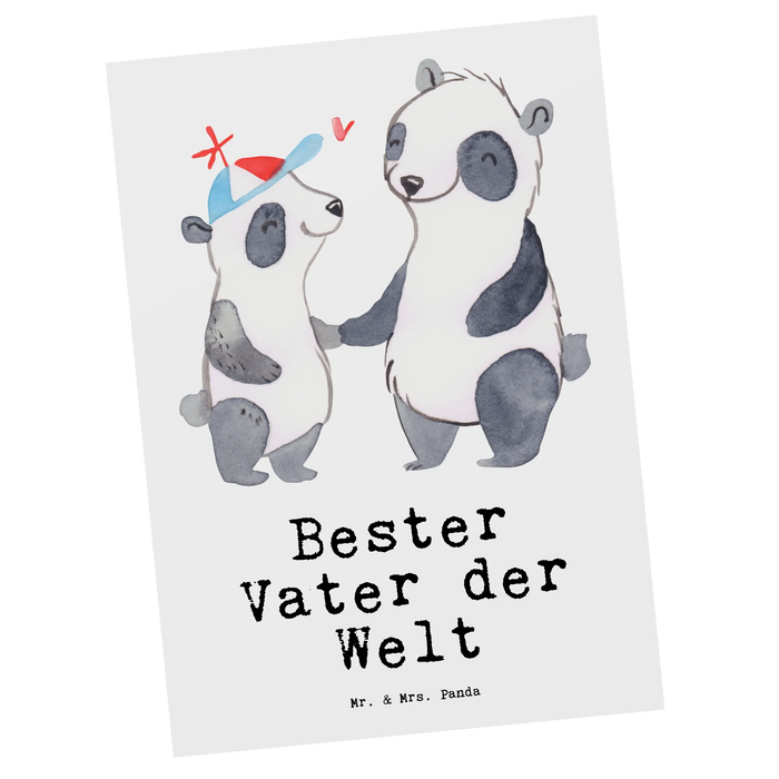 Postkarte Panda Bester Vater der Welt