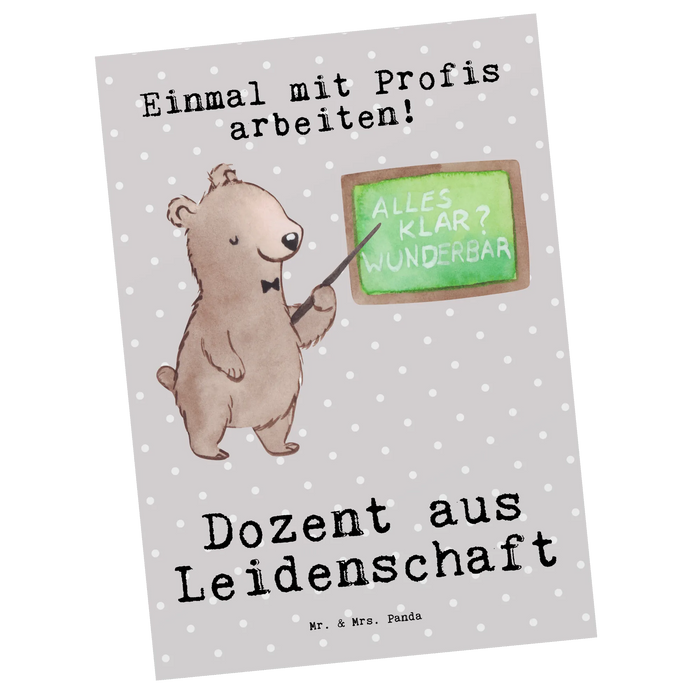 Postkarte Dozent Leidenschaft