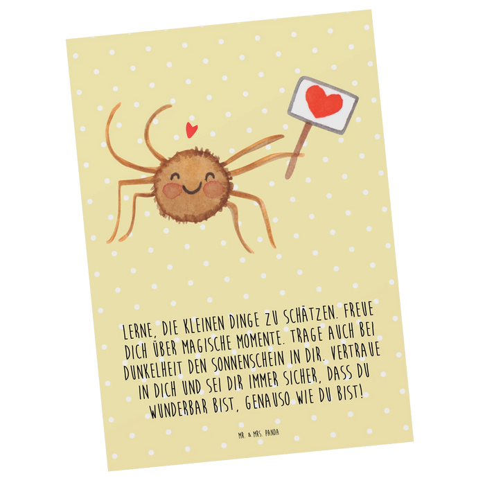 Postkarte Spinne Agathe Motivation