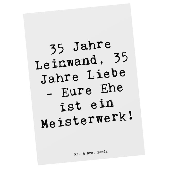Pocztówka Powiedzenie 35 Jahre Leinwand, 35 Jahre Liebe - Eure Ehe ist ein Meisterwerk!