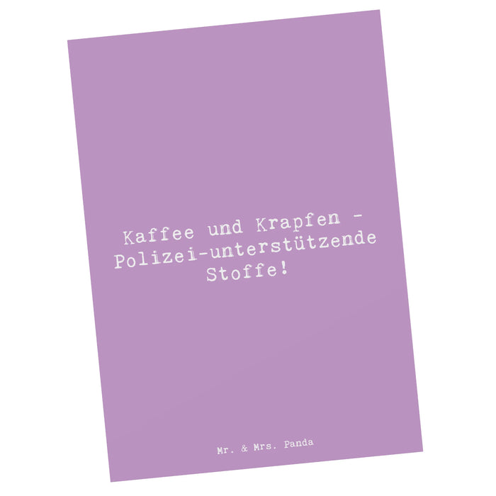 Postkarte Spruch Polizist Kaffee Krapfen