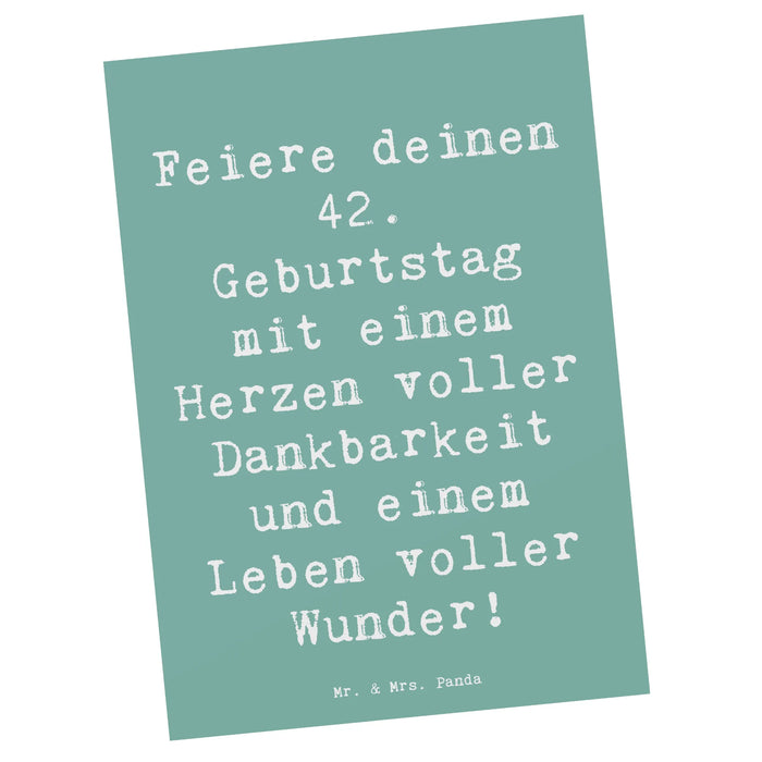 Postcard Saying Feiere deinen 42. Geburtstag mit einem Herzen voller Dankbarkeit und einem Leben voller Wunder!