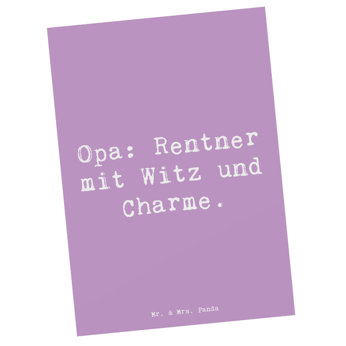 Postcard Saying Opa: Rentner mit Witz und Charme.