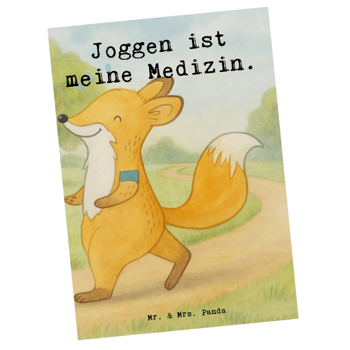 Postkarte Fuchs Joggen Design