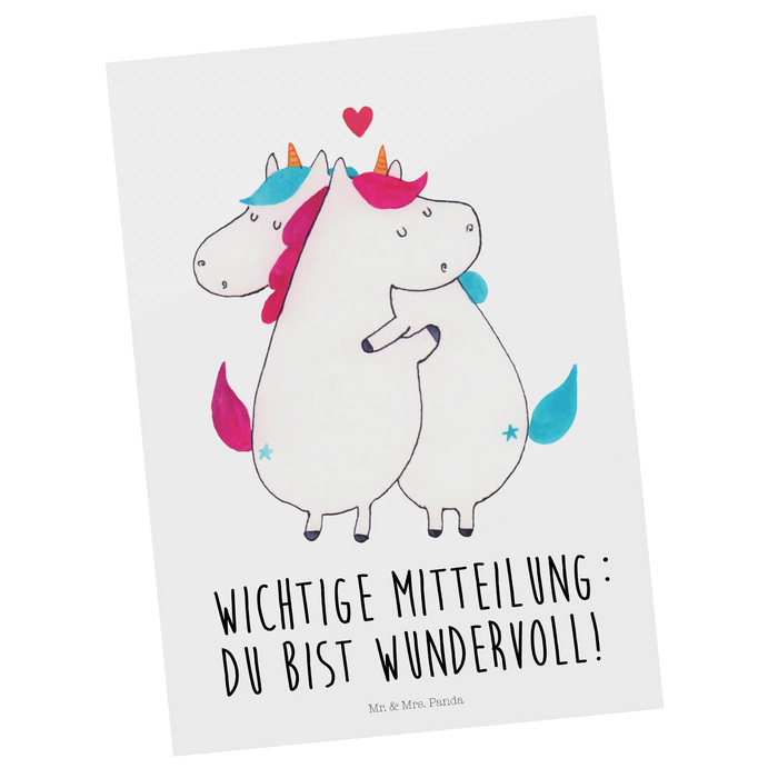 Postkarte Einhorn Mitteilung