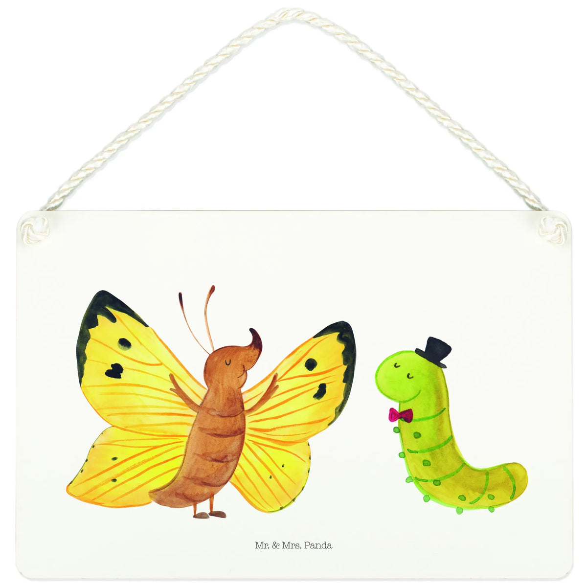 Deko Schild Raupe Schmetterling