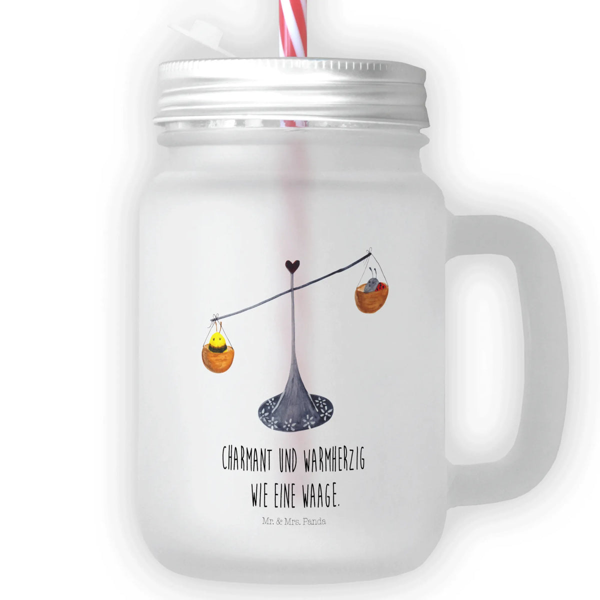 Trinkglas Mason Jar Sternzeichen Waage