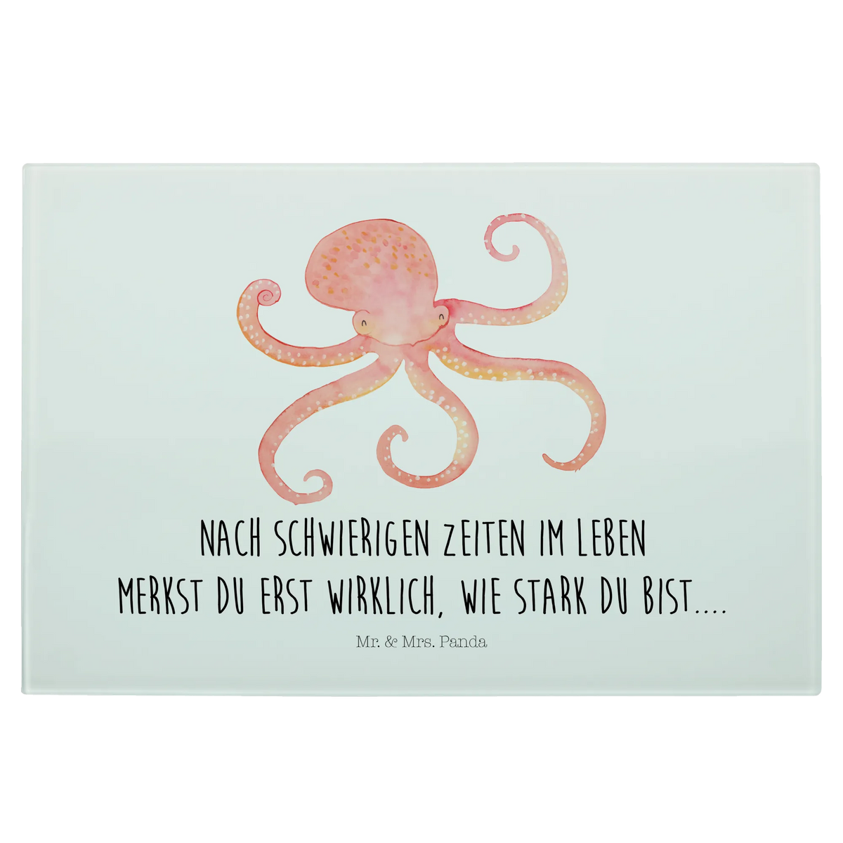 Glasschneidebrett Tintenfisch