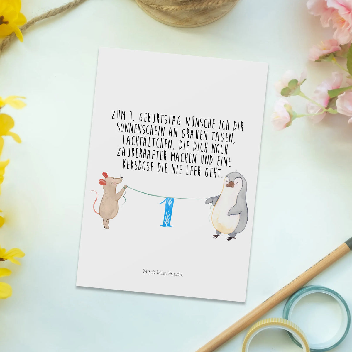 Postcard 1st birthday mouse penguin gift card, gift, invitation card, paper, Postcard, card, invitation, postcards, letter, Birthday, celebration, party, birthday party, friends, family, birthday wish, birthday present, birthday cards, 18th birthday, 30th birthday, 40th, 50th, 60th, 70th, 80th, 90th, 90th., gift ideas, gifts for girlfriend, boyfriend, mom, dad, brother, sister, congratulations, funny, sayings, 1 year, money gifts, guest gifts, gifts online, gift basket, special gifts, unusual gifts, extraordinary gifts, gift package, original gifts, gift items, special birthday gifts, birthday, cake, present
