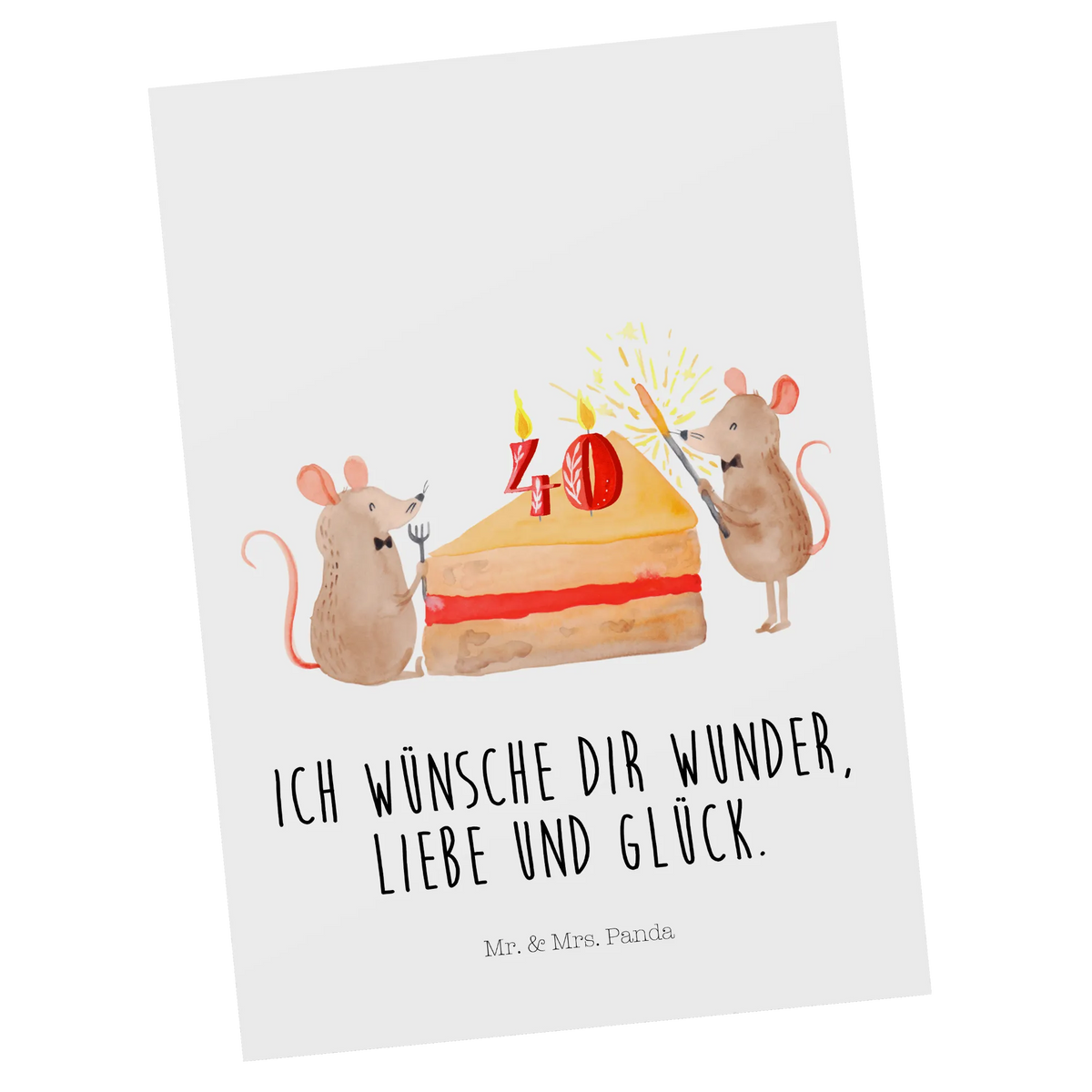 Postkarte 40. Geburtstag Mäuse Kuchen bildkarte, Kunstkarten, Fotokarte, Postkarten, Ansichtskarte, Grußkarte, einzelkarte, Motivkarte, spruchkarte, Ansichtskarten, kunstkarte, Designkarte, Postkarte, Geburtstagsgeschenk, Geschenk, Geburtstag, Geburtstagsfeier, Maus, Happy Birthday, Geburtstage