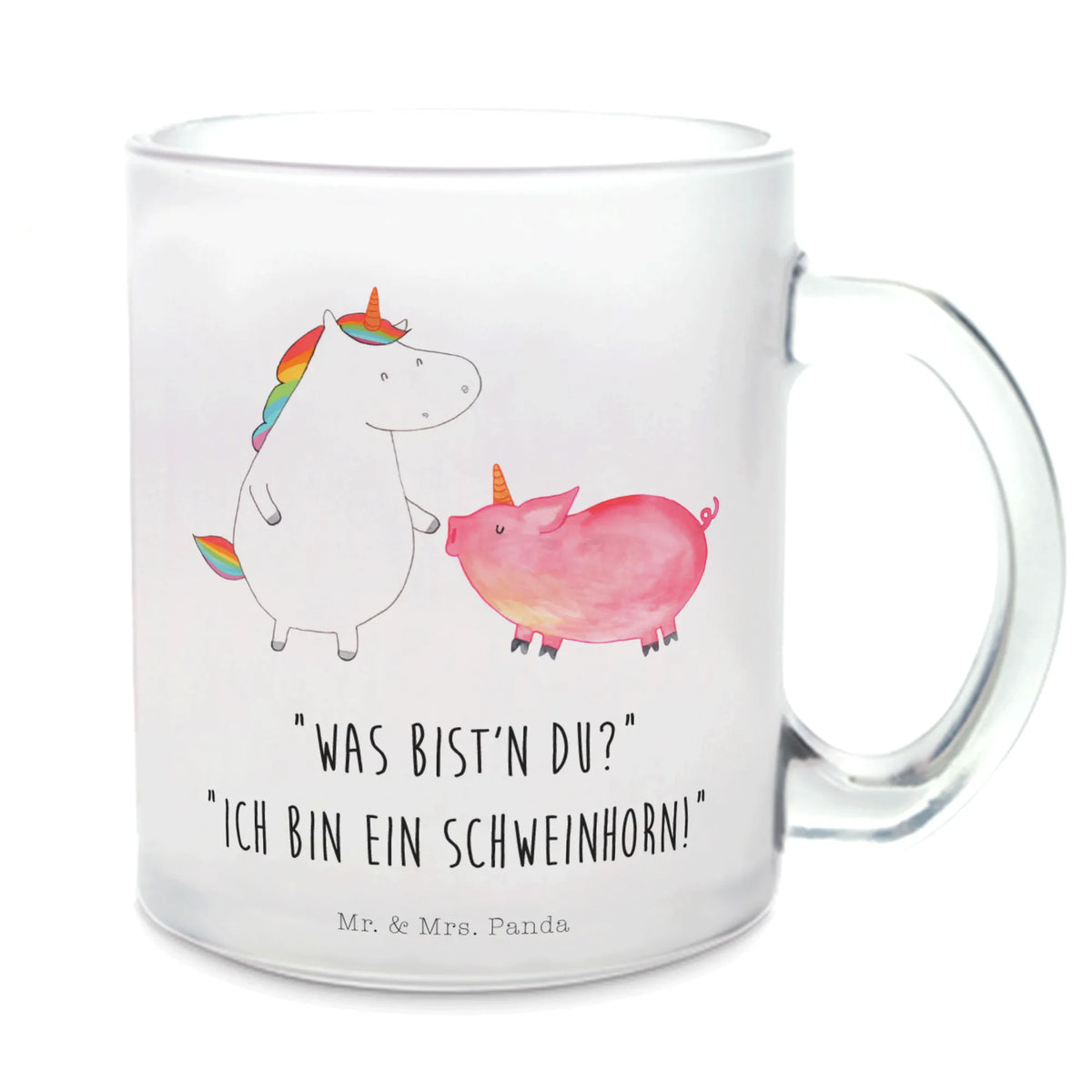 Teetasse Einhorn Schwein Pott, Glas Teebecher, Henkeltasse, Glasbecher, getränkeglas, Teeglas, Motivtasse, glastasse, Teetasse Glas, Tee Tasse, getränkebecher, Henkelbecher, Teetasse aus Glas, Kakaotasse, Haferl, Häferl, Teetasse, Trinkglas, Unicorn, Einhorn, Einhörner, Einhorn Deko, Schweinchen, Schweinhorn, Schwein, Freundschaft, Freundin