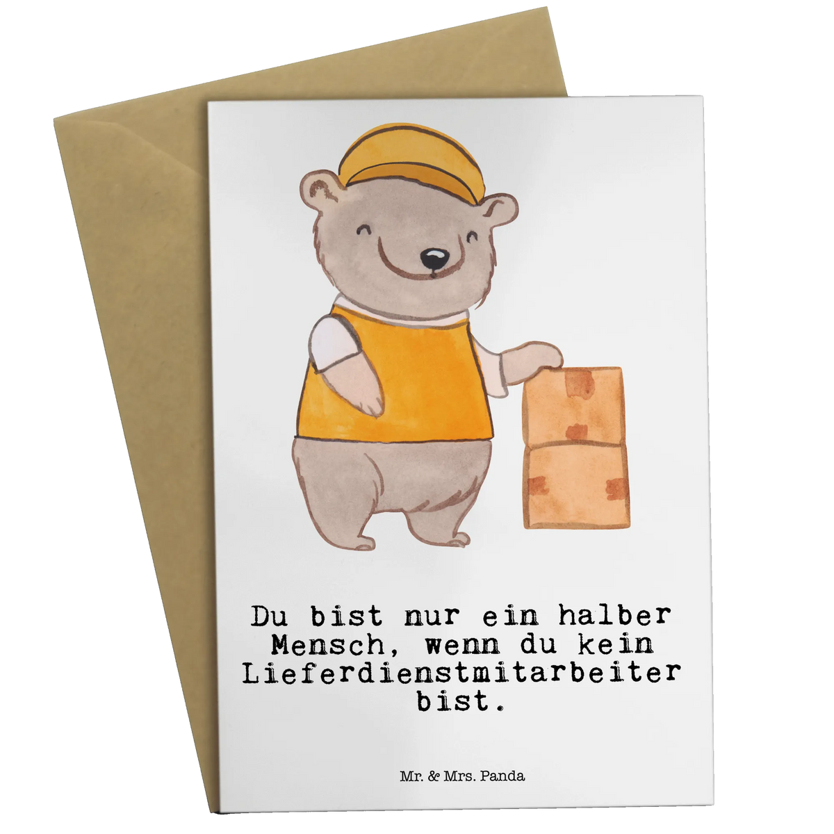 Grußkarte Lieferdienstmitarbeiter Herz