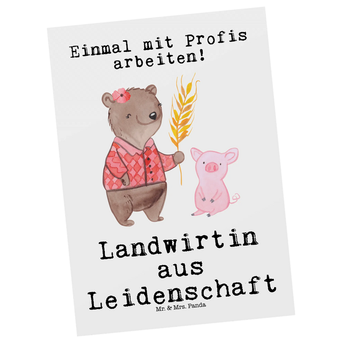 Postkarte Landwirtin Leidenschaft
