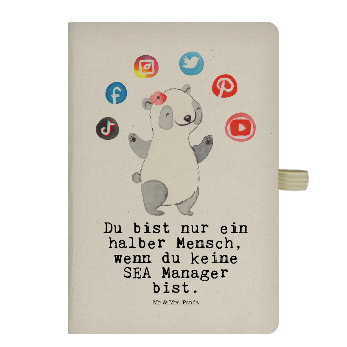 Cotton notebook SEA Manager Heart address book, notebook, writing book, sketchbook, diary, entry book, notepad, journal, notes, gift, gift idea, best, farewell gift, passing exam, anniversary, retirement, promotion, job start, sayings, funny, profession