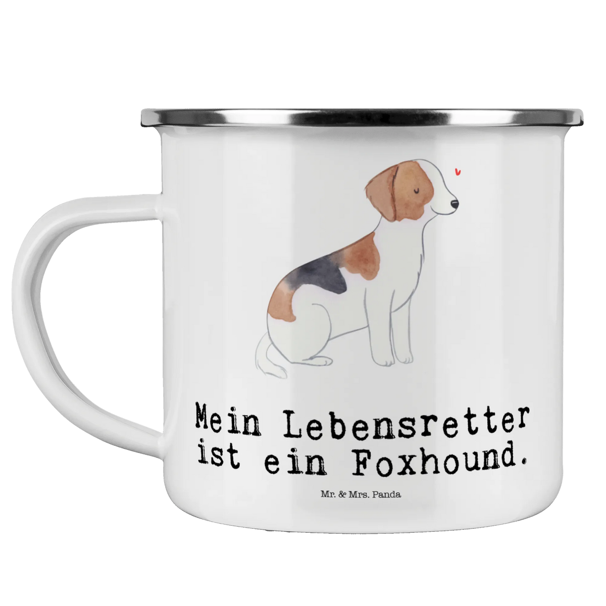Kempingowy kubek emaliowany Foxhound Ratownik Pies, rasa psa, pies rasowy, właściciel psa, prezent, miłośnik zwierząt, dawanie, szczeniak