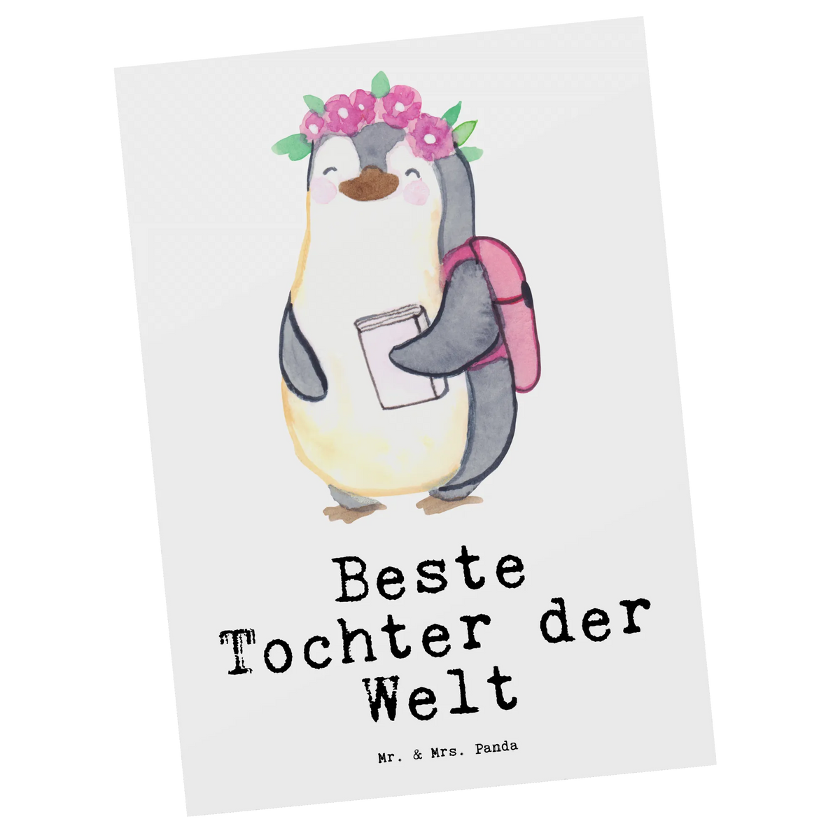 Postcard penguin best daughter in the world paper, invitation, card, Postcard, gift, invitation card, gift card, letter, postcards, for, thank you, giving, birthday, birthday present, gift idea, souvenir, make you happy, gift tip, children, child, daughters, little one, reward, daughter, family, birth, mother, father, little daughter