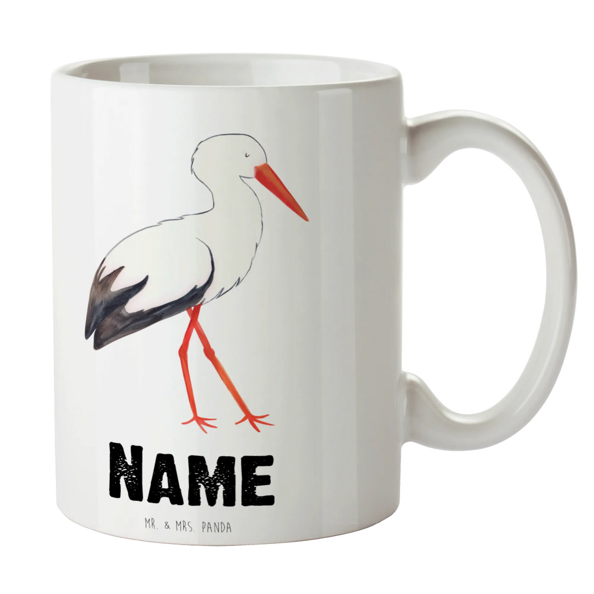 Personalised cup Stork card, gift ideas, gifts, small animals, cute, cute animal motives, hand drawn, funny sayings, good mood, special gifts, animal lover, pregnant, mothers, baby bump, birth, becoming a mother, pregnancy, mother, stork
