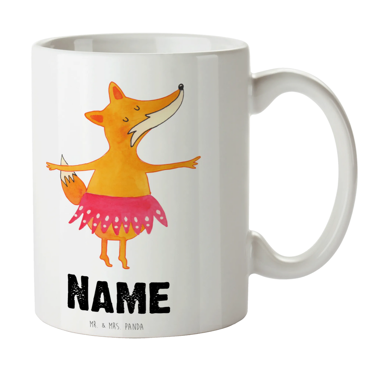 Personalised cup Fox ballerina fox, foxes, forest wildlife, clever as a fox, animal lover, dancing, fox saying, ballerina, ballet, party, birthday, dancer, vixen, invitation