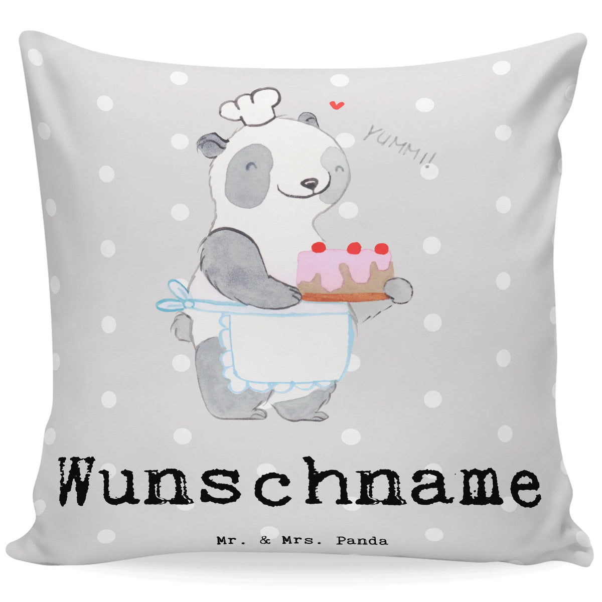 Personalised cushion panda Bake Gift, sport, hobby, giving, thank you, award, profit, athlete, bake, hobby baker, bake cakes