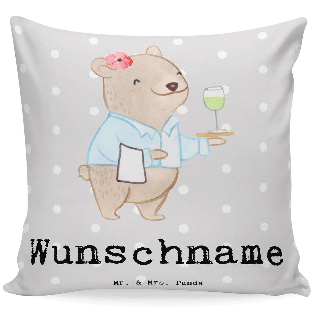 Personalizowana poduszka Kelnerka serce Zawód, Wykształcenie, Jubileusz, Pożegnanie, Emerytura, Kolega, Koleżanka, Prezent, Dawać, Pracownik, Współpracownik, Firma, Dziękuję, Dziękuję bardzo