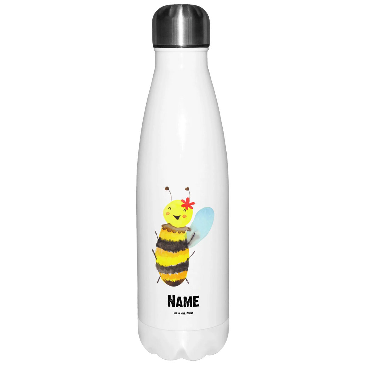 Personalised insulated bottle bee happy Bee, wasp, bumblebee