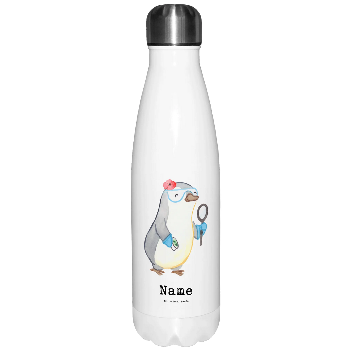 Personalised insulated bottle Female Microbiologist Heart gift, sayings, gift idea, best, farewell gift, passing exam, anniversary, retirement, promotion, job start, profession
