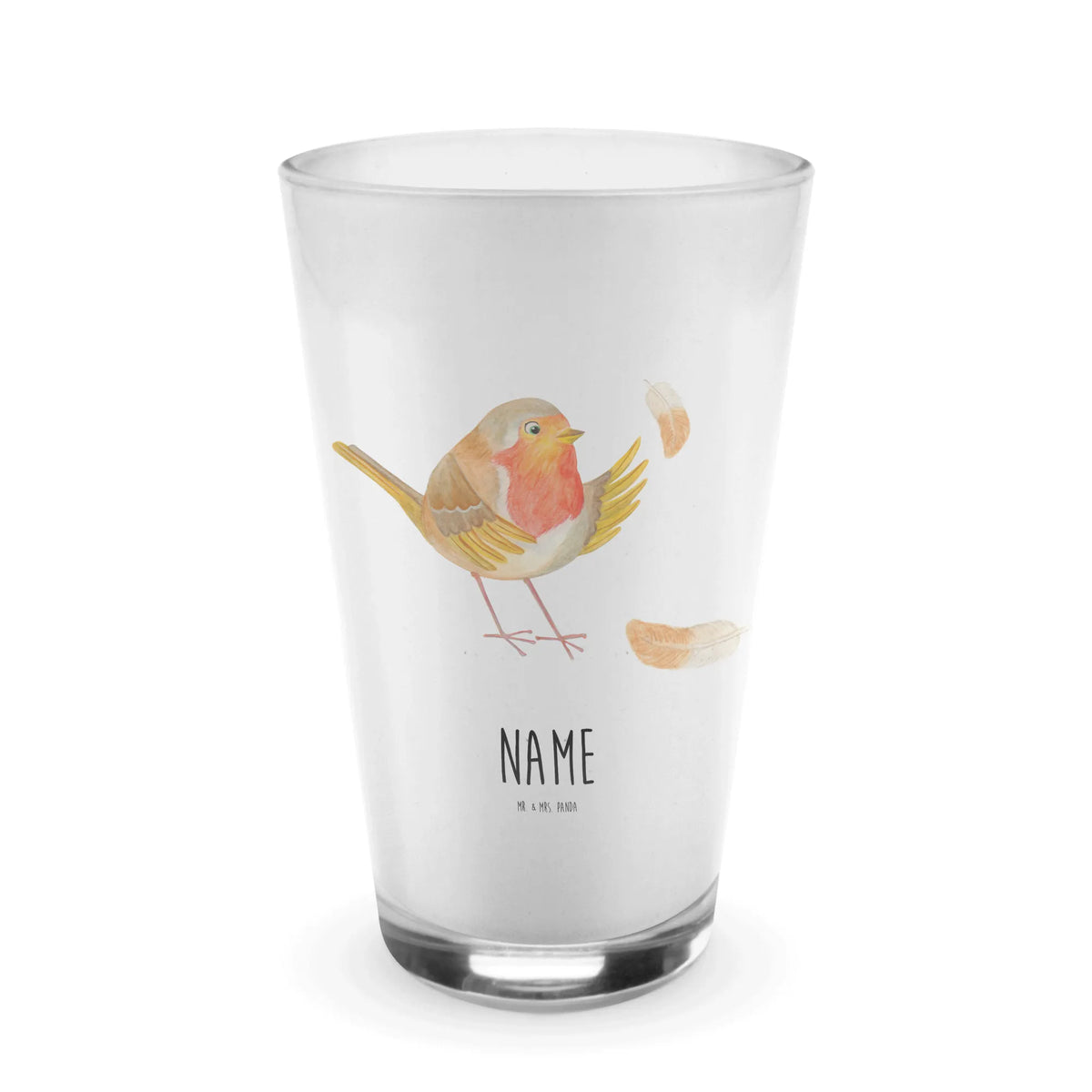 Personalised glass robin feathers small animals, cute, funny, cute animal motives, hand drawn, small world, funny sayings, good mood, happy, gifts, gift ideas, special gifts, animal lover, card, slogan courage, bird, flying, robin, motivation slogans, motivation pictures, What if i fall, slogan motivation