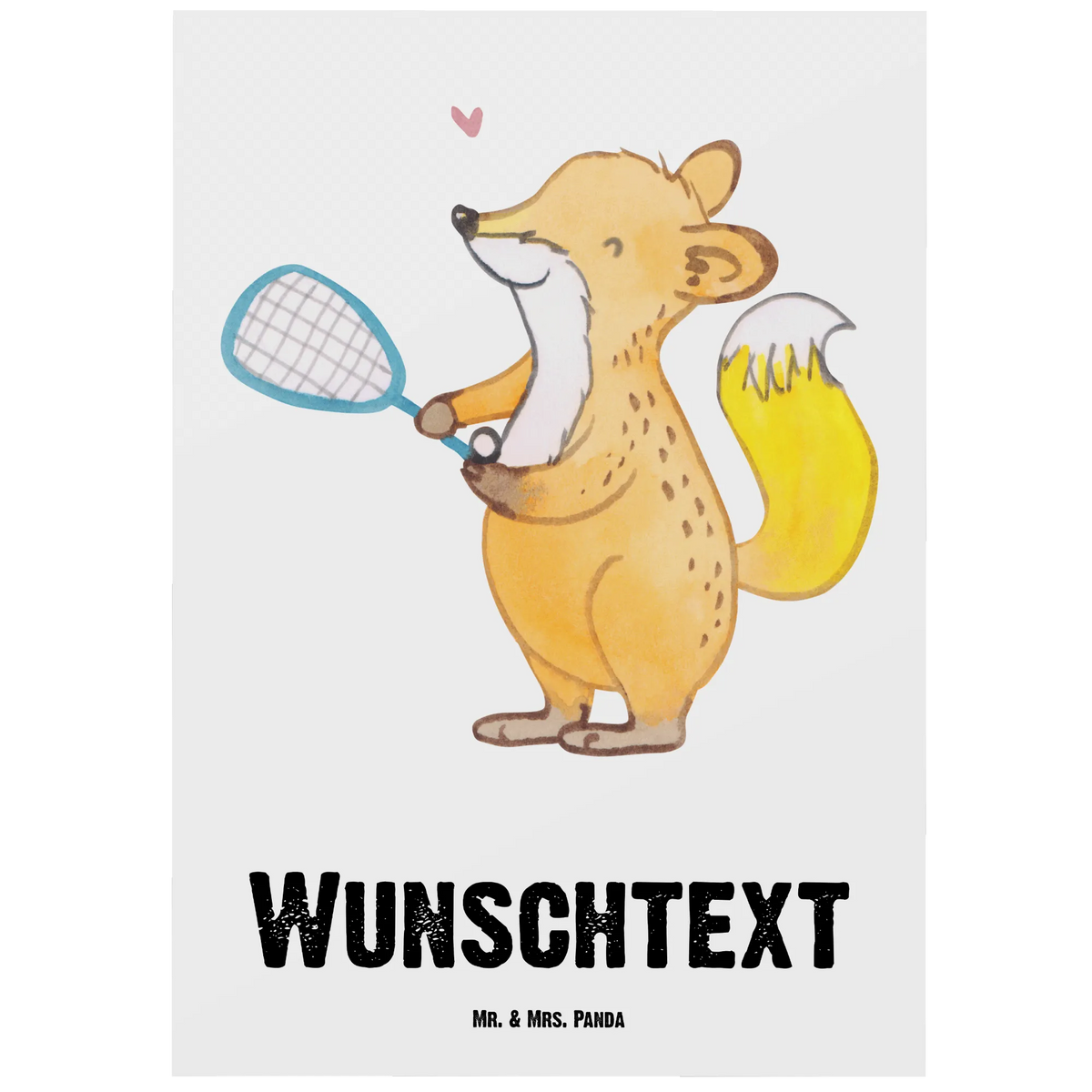 Personalised postcard Fox playing squash Gift, sport, hobby, giving, thank you, award, profit, athlete, Playing squash, squash hall, ball sports