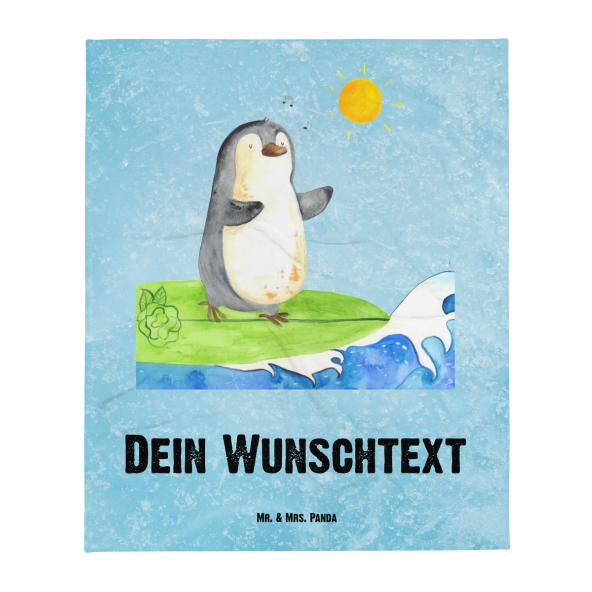 Baby blanket with name Penguin surfer North Pole, Penguins, surfing, holidays, waves, wave riding, surfers, penguins