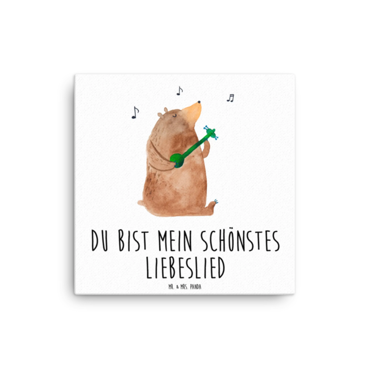 Leinwand Bild Bär Lied Leinwand, Kunstdruck, Teddy, Bär, Teddybär, Bear, Spruch, Geschenk, Valentinstag, Herz, Bärchen, Liebeslied, Lied, Freundin, Partner, Frau, Valentine, Liebe, Song