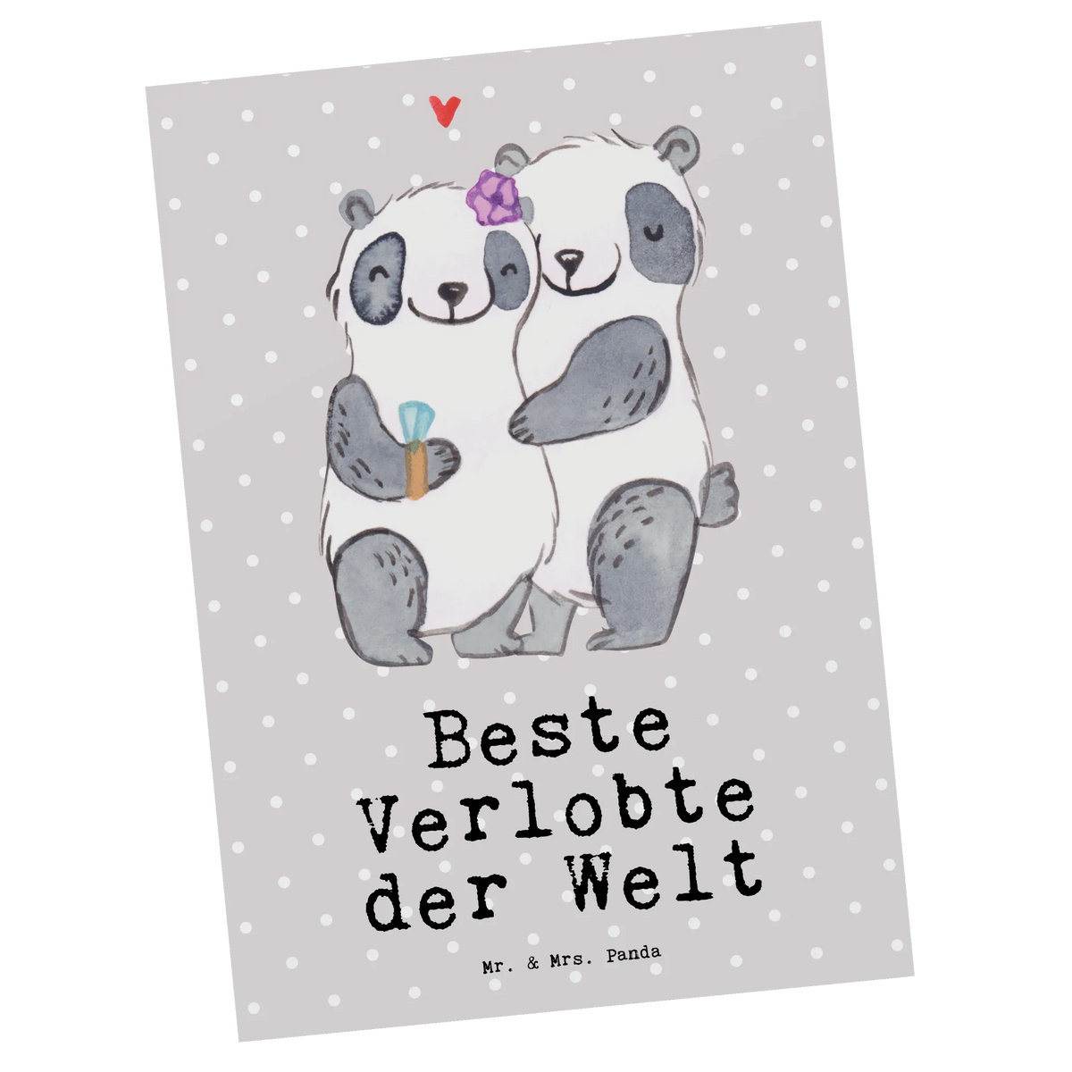 Postkarte Panda Beste Verlobte der Welt Postkarten, Designkarte, Fotokarte, Kunstkarten, einzelkarte, bildkarte, Ansichtskarte, spruchkarte, Ansichtskarten, kunstkarte, Grußkarte, Motivkarte, Postkarte, Geschenkidee, Geschenk, Schenken, Mitbringsel, Geburtstag, Geburtstagsgeschenk, für, Danke, Dankeschön, Bedanken, Freude machen, Geschenktipp, Verloben, Zukünftige, Ehefrau, Hochzeit, Ehe, Verlobte, Traumfrau, Freundin, Verlobung, Frau