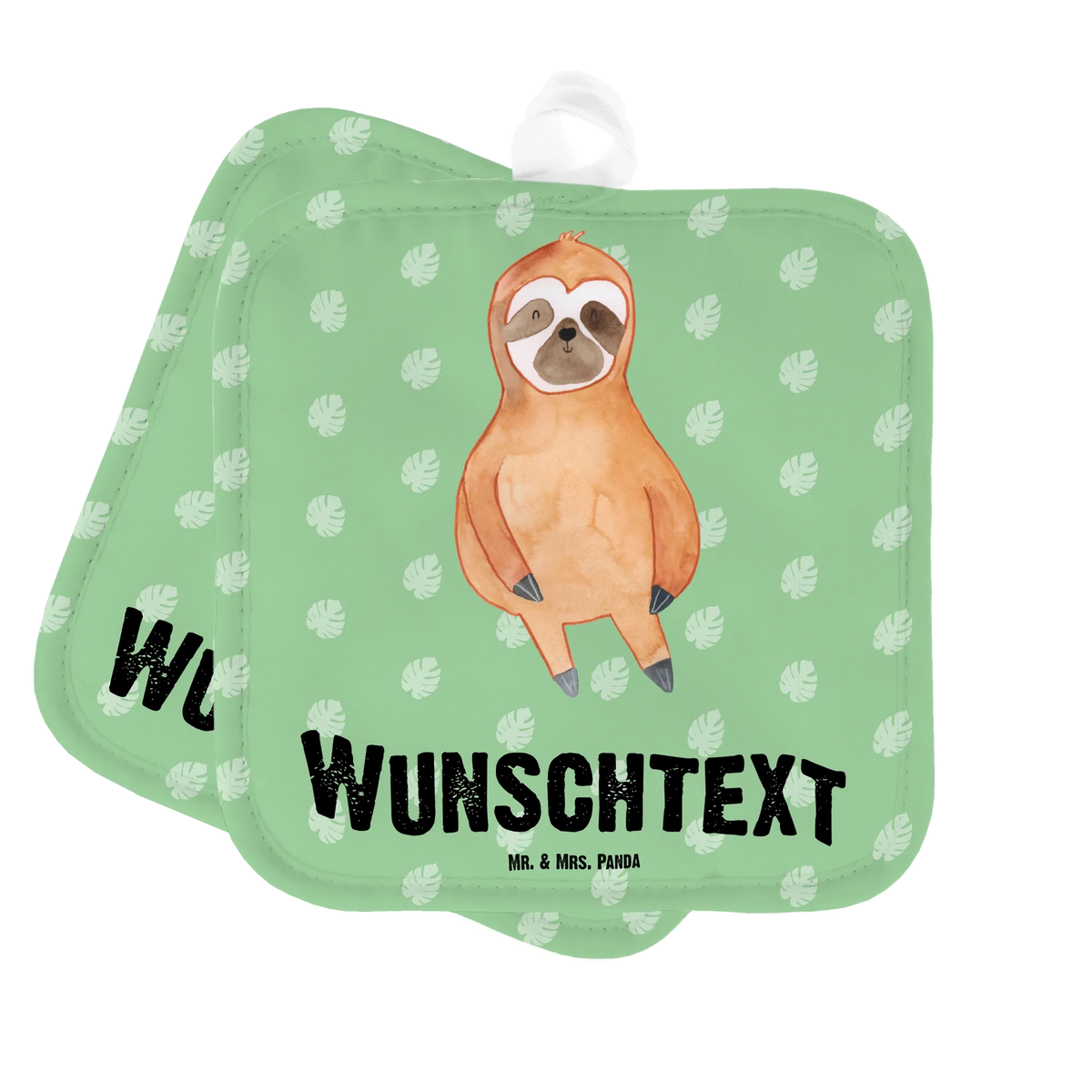 Personalised pot holder sloth Satisfied trend animal, lazy, contented, break, favorite animal, relax