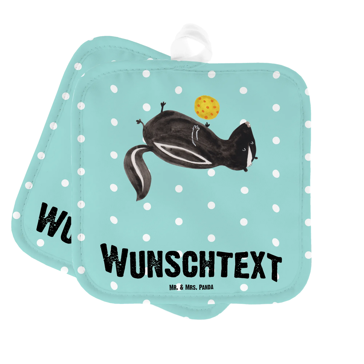 Personalisierte Topflappen Stinktier Ball Topflappen bedrucken, Topflappen mit Namen, Küchenzubehör personalisiert, Topfhandschuhe personalisiert, Personalisierte Topflappen, Topfhandschuhe mit Namen, Küchenaccessoires personalisiert, Topflappen Set Personalisiert, Topflappen Personalisiert, Topflappen selbst gestalten, Küchentextilien personalisiert, Personalisierte Topfhandschuhe, Stinktier, Skunk, Wildtier, Raubtier, Stinker, Verspielt, Weisheit, Stinki