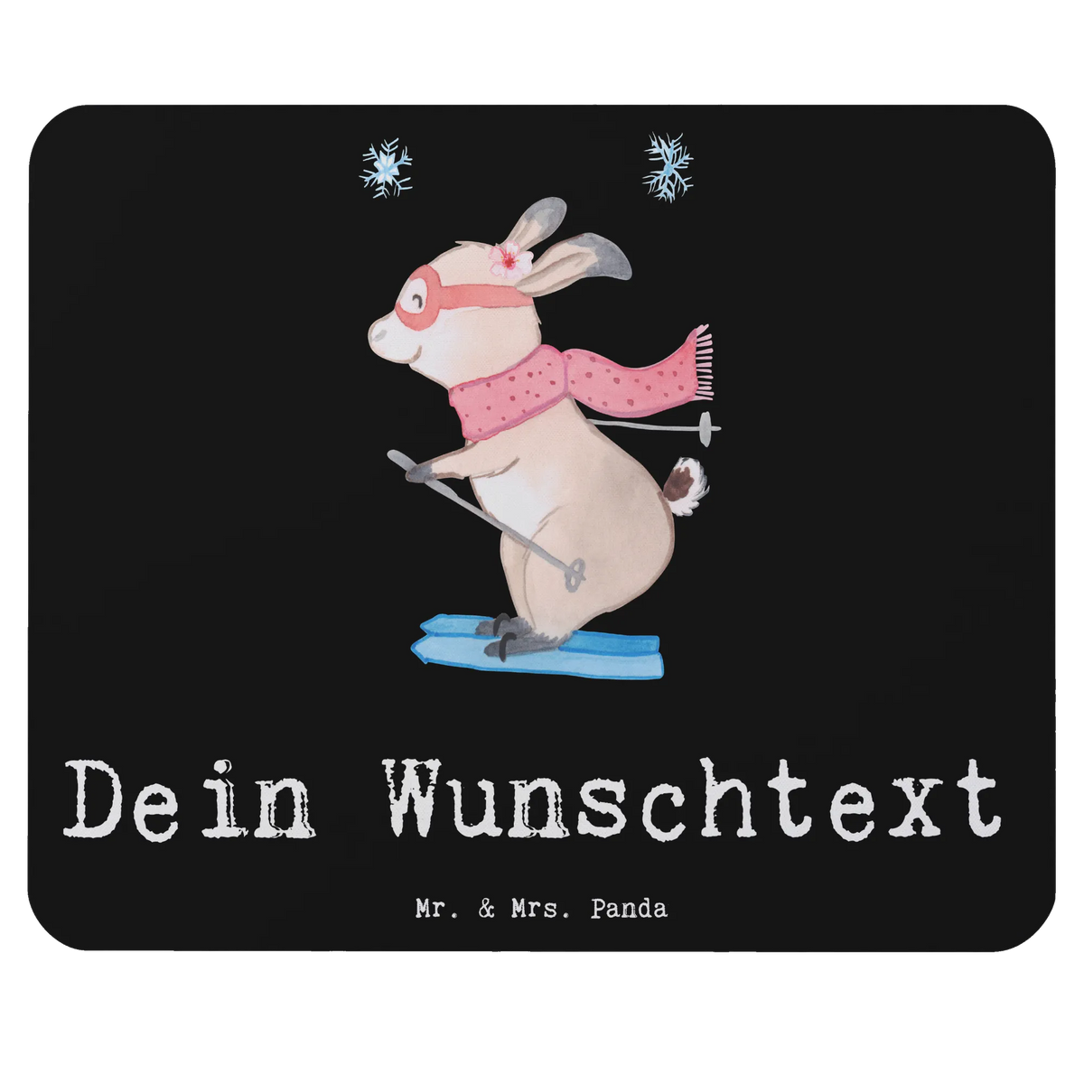 Personalised mouse mat Hare To ski Gift, sport, hobby, giving, thank you, award, profit, athlete, skiing, Skiing, ski competition, ski sport, ski race