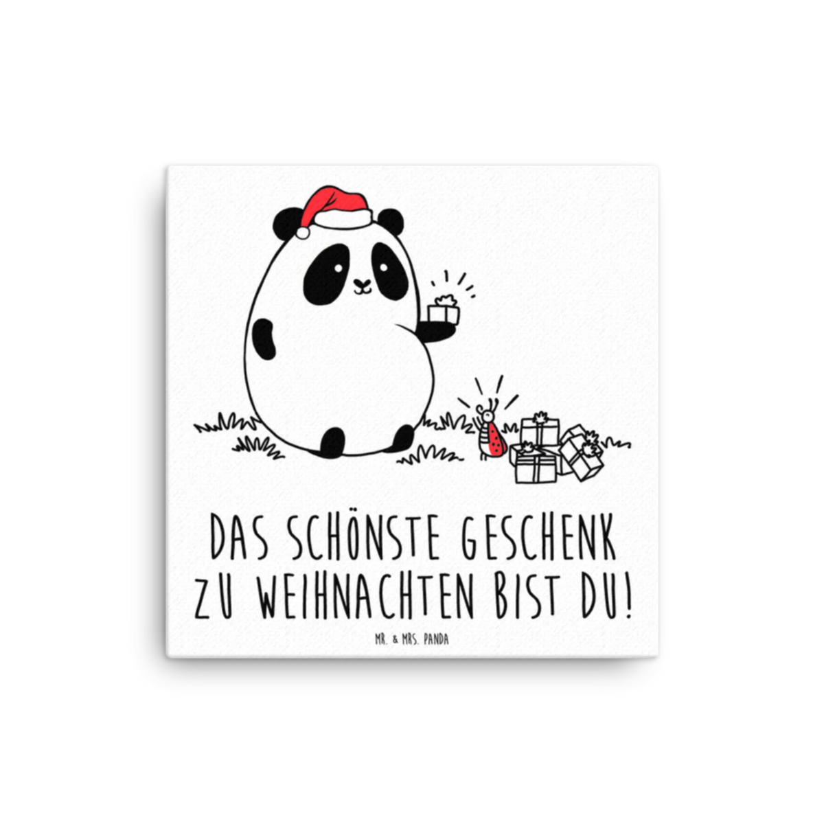 Leinwand Bild Panda Weihnachtsgeschenk Kunstdruck, Leinwand