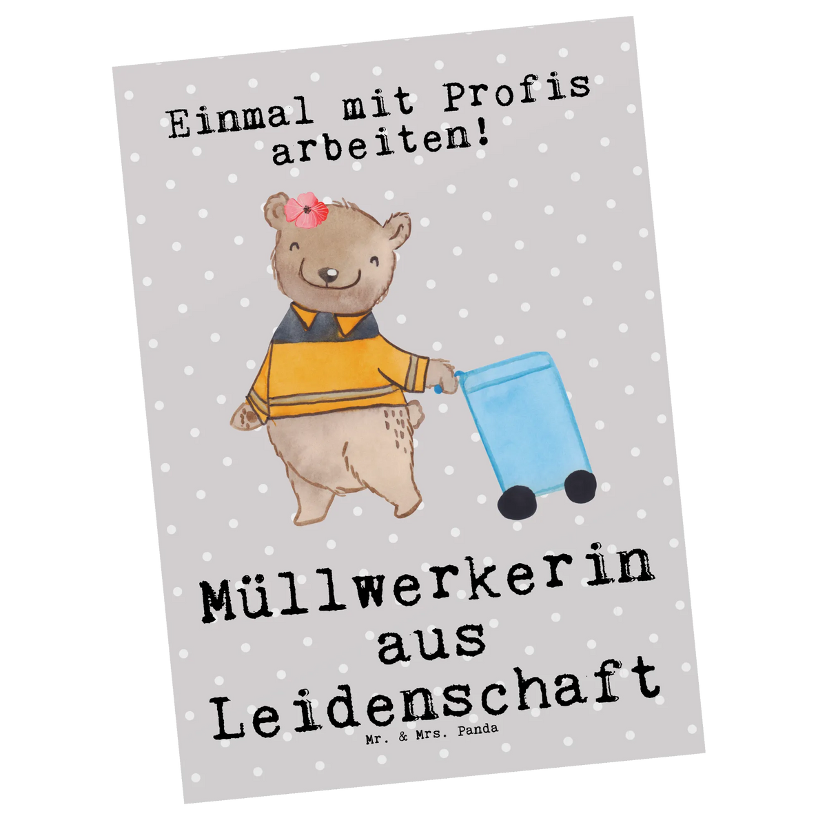 Postcard female garbage collector passion gift, sayings, gift idea, best, farewell gift, passing exam, anniversary, retirement, promotion, job start, profession