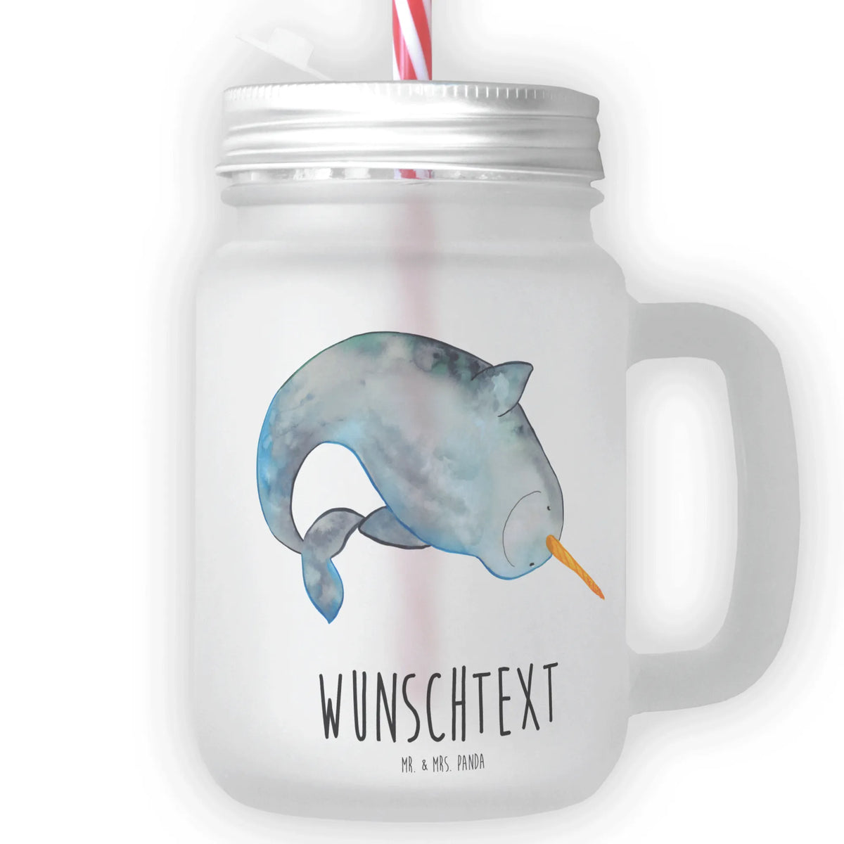Personalisiertes Trinkglas Mason Jar Narwal