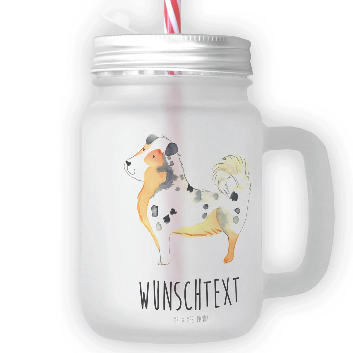 Personalizowany szklany słoik Mason Jar Pies Owczarek australijski Pies, rasa psa, właściciel psa, miłośnik zwierząt, motyw psa, zwierzę domowe, powiedzenia