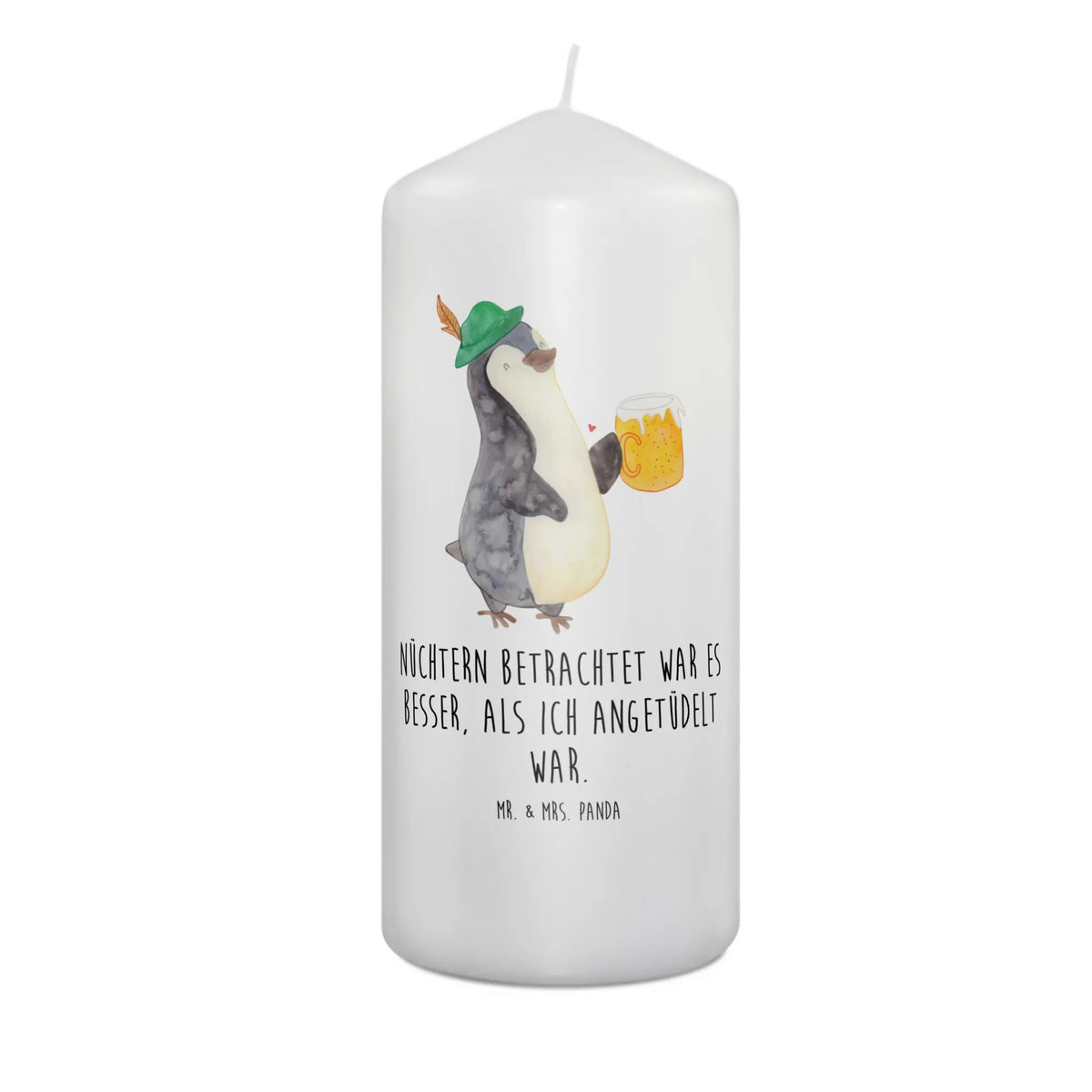świeca pingwin piwo Bedruckte Kerze, Erinnerungskerze, Wachskerze, Erinnerungslicht, Blockkerze, Zylinderkerze, Kerze, Stumpenkerze, Pinguin, Bier, Oktoberfest, Pinguine