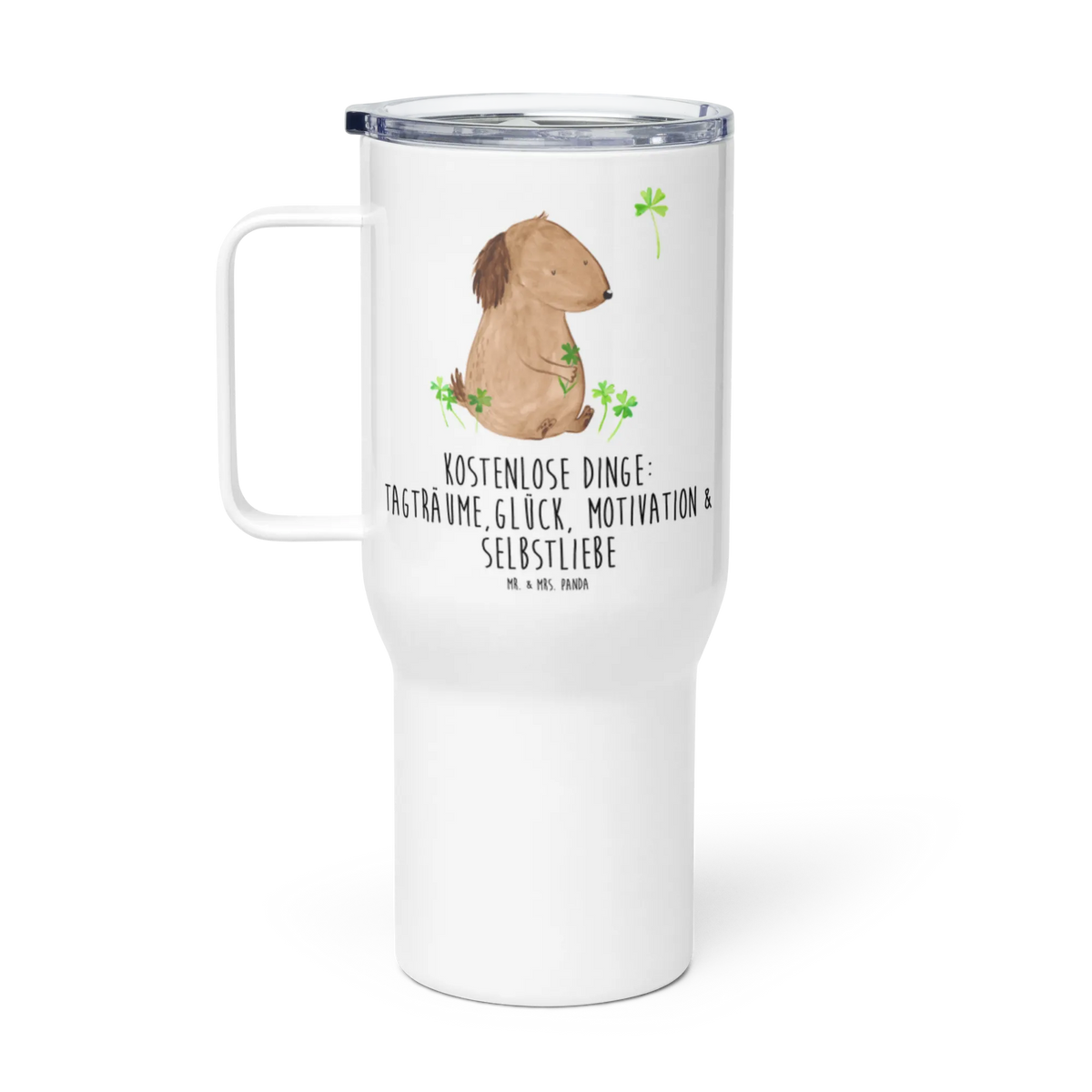 XXL thermal mug Dog shamrock Mehrwegbecher, Mehrweg-Kaffeebecher, To-Go-Becher, Kaffee-Thermobecher, Trinkgefäß, Autobecher, Thermobecher, Teetasse, thermosbecher, XL Thermobecher, getränkebecher, Reisebecher, Teebecher, XL Reisetasse, Großer Thermobecher, Thermos-Becher, Edelstahlbecher, Isolierbecher, Jumbo Becher, Edelstahl-Thermobecher, Edelstahl Tasse, Kaffee-to-go-Becher, Hund, Hunderasse, Hundebesitzer, Hundemotiv, Haustier, Tierliebhaber, Sprüche, Geschenk, Neuanfang, Achtsamkeit, Selbstliebe, Tagträume, Glücksbringer, Motivation, Kleeblatt, Glück
