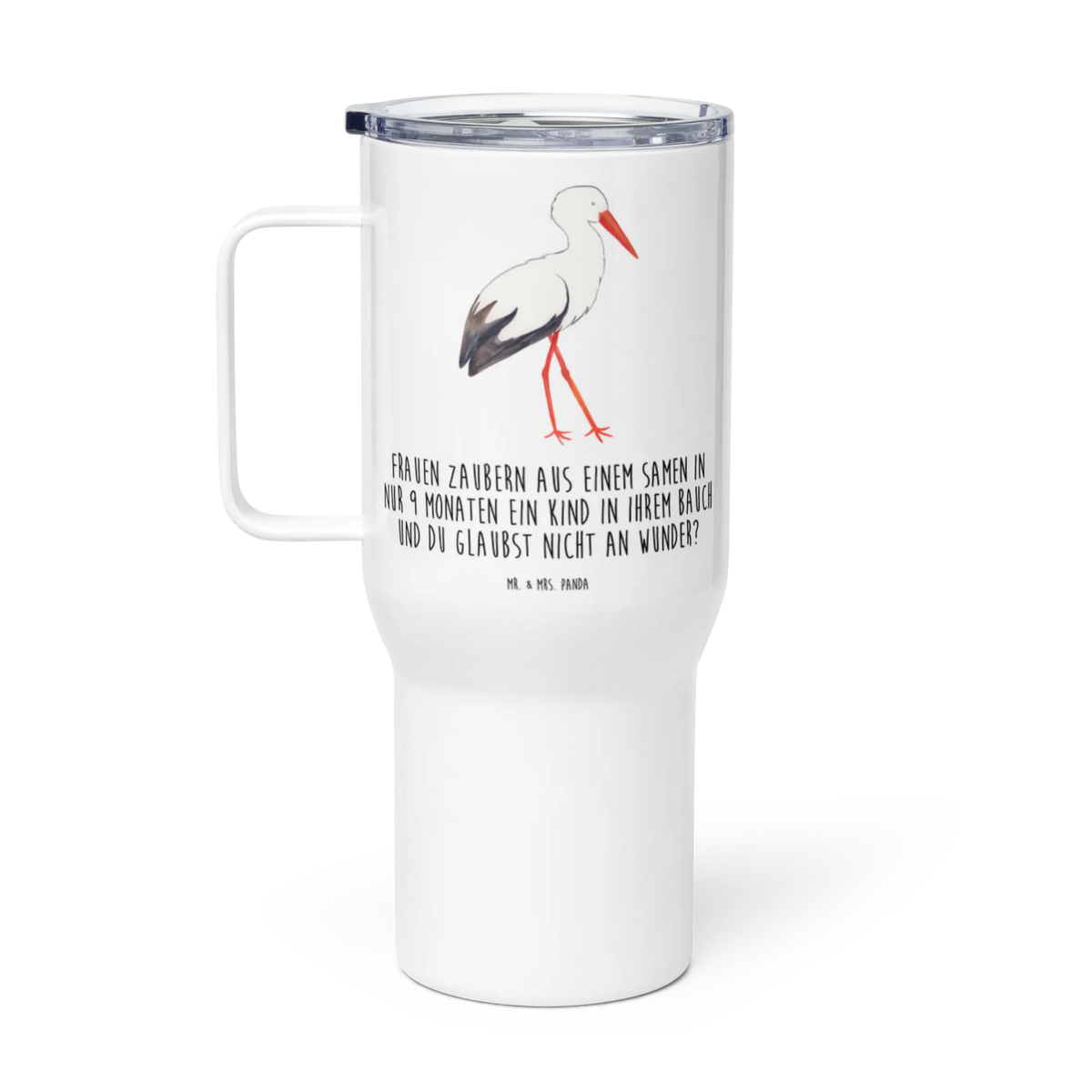 XXL Thermobecher Storch XL Reisetasse, Teetasse, Autobecher, getränkebecher, Thermobecher, Reisebecher, Thermos-Becher, thermosbecher, Edelstahl-Thermobecher, To-Go-Becher, Teebecher, Isolierbecher, Edelstahl Tasse, Kaffee-to-go-Becher, XL Thermobecher, Großer Thermobecher, Edelstahlbecher, Kaffee-Thermobecher, Trinkgefäß, Jumbo Becher, Mehrwegbecher, Mehrweg-Kaffeebecher, Lustige Sprüche, Tiere, Tiermotive, Gute Laune, Babybauch, Baby, Mutter, Storch, Störche, Geburt, Mutter Werden, Schwangerschaft, Mütter, Schwanger