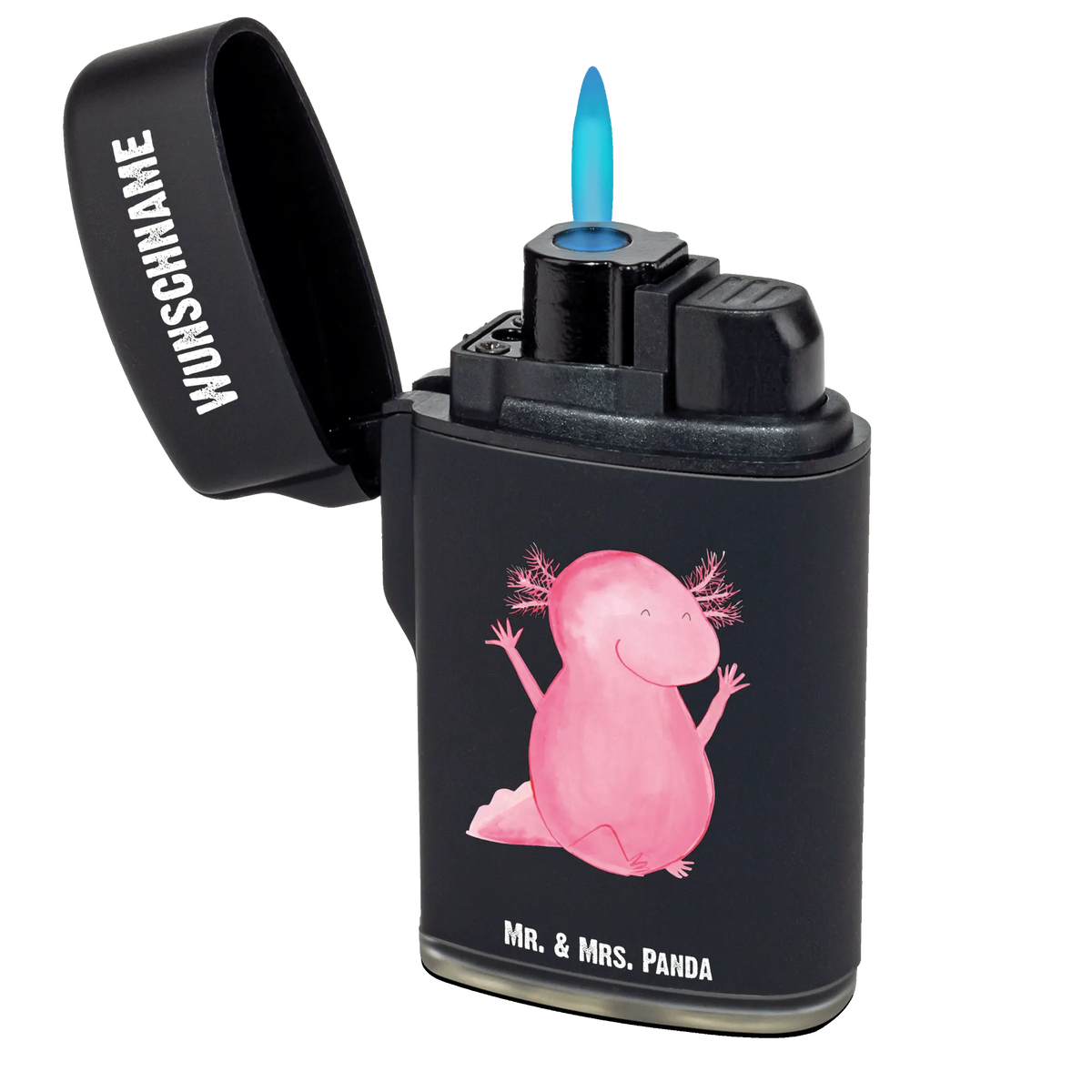 Personalisiertes Feuerzeug Axolotl Hurra Gasfeuerzeug personalisiert, Feuerzeug mit Name, Individuelles Feuerzeug, Feuerzeug Personalisiert, Personalisiertes Feuerzeug, Personalisierbares Feuerzeug, Axolotl, Molch, Axolot, Lurch, Fröhlich, Lurche, Motivation, Zufriedenheit, Spaß, Freude, Schwanzlurch