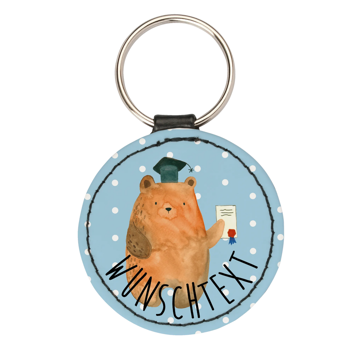 Personalised key ring bear Test teddy bear, cuddly toy, examinations, examination passed, diploma, certificate, degree
