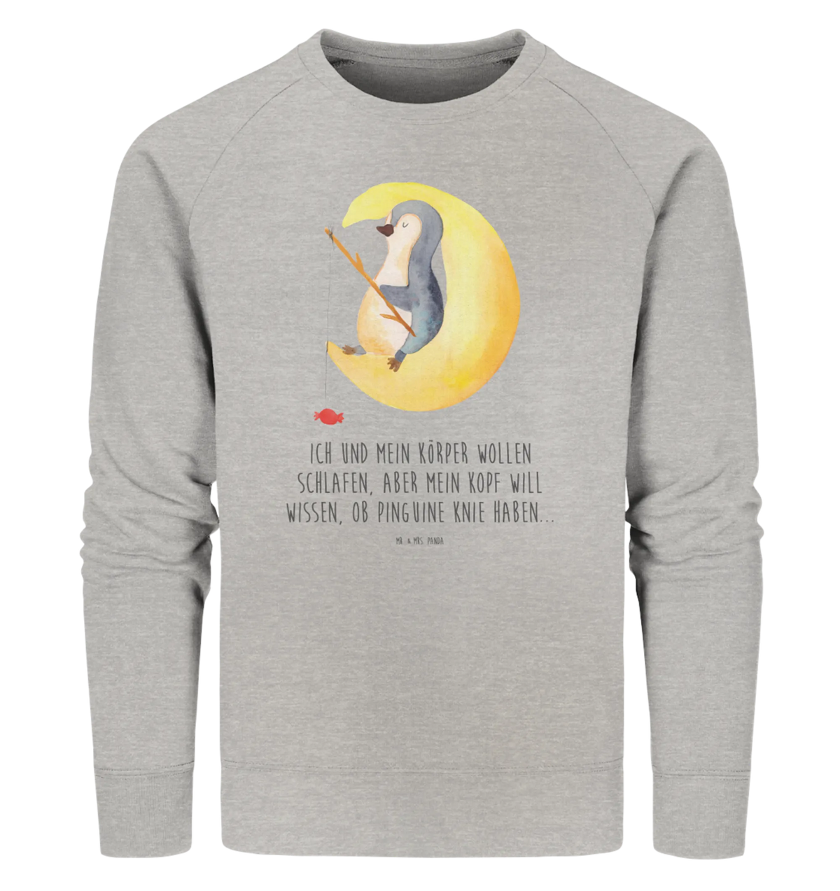 Organic Pullover Penguin moon North Pole, Penguins, night's rest, falling asleep, penguins, saying, insomnia, guest room, sleep, bedroom