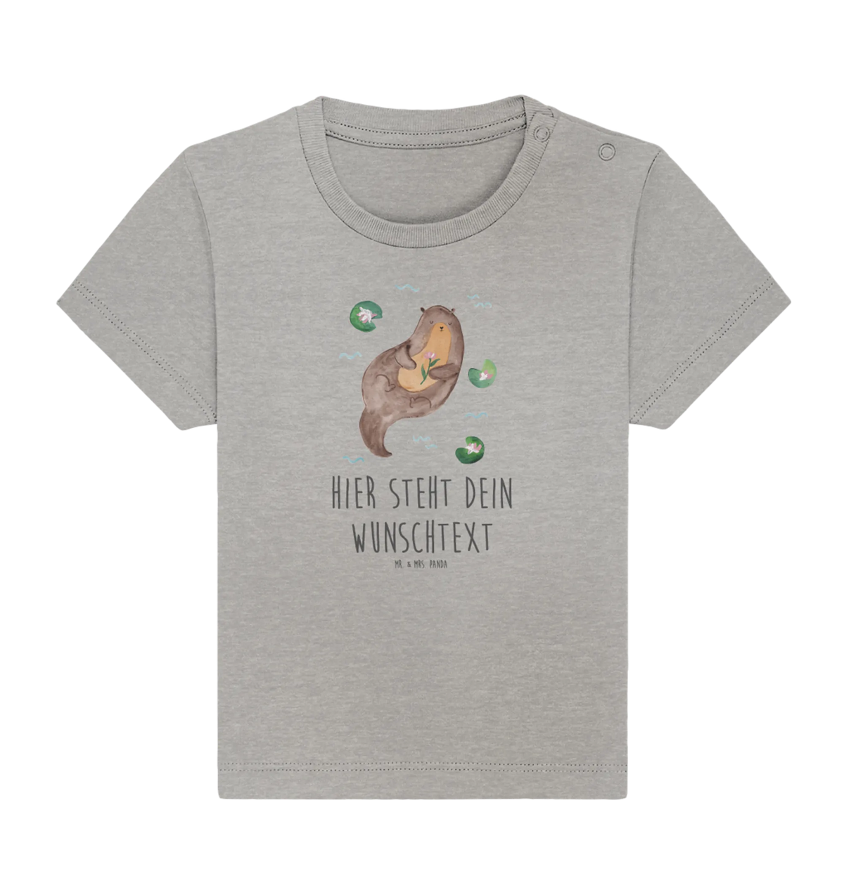 Personalized Baby Shirt otter Water Lily aquatic animal, water mammal, European otter, mammal, otter gifts, animal, sea otter, predator, gift ideas for animal lovers, gifts for people in love, marten, animal lover, water, baby otter, water animal