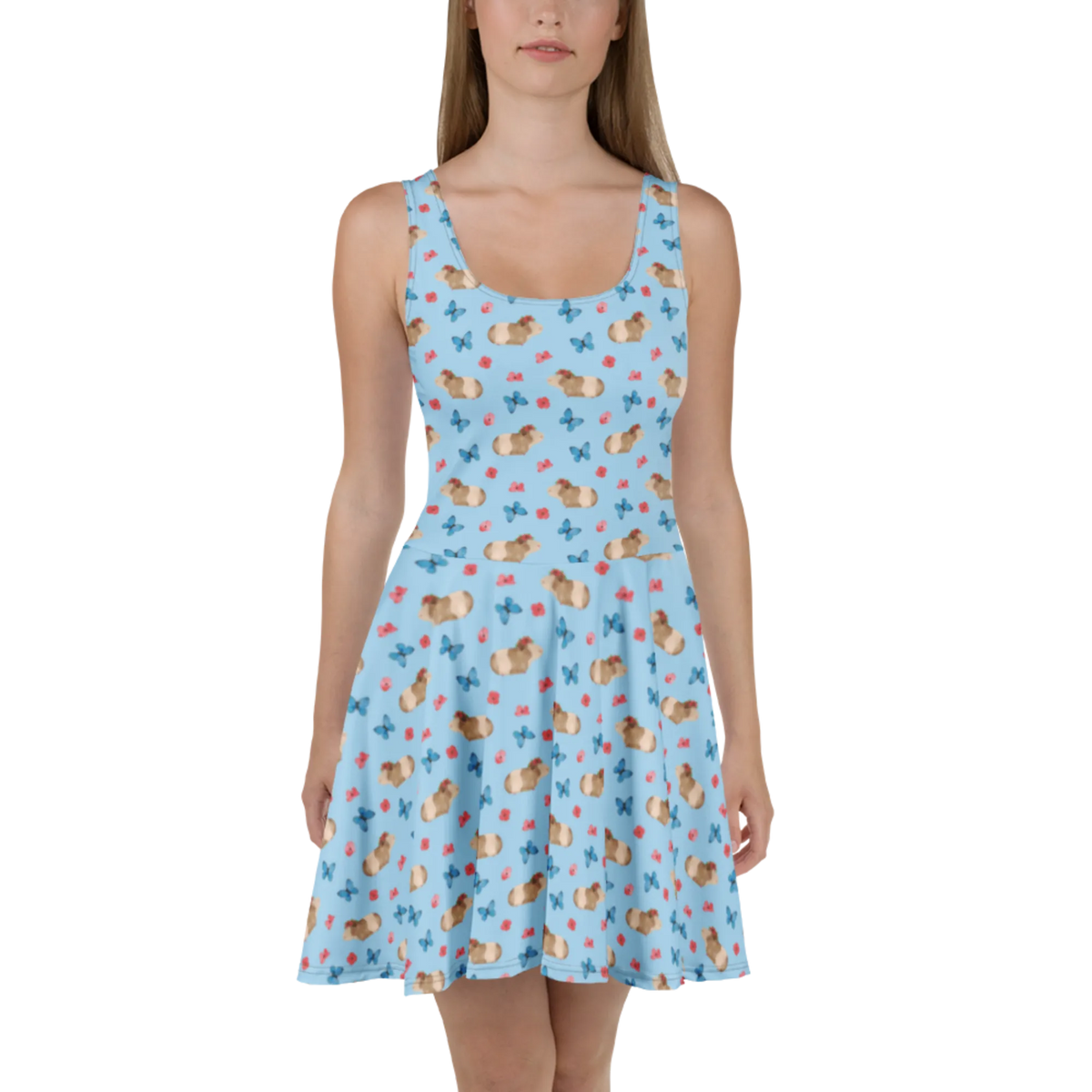Sommerkleid Meerschweinchen Weisheit Muster Skaterkleid, Ausgestelltes Kleid, Freizeitkleid, Stretchkleid, Swingkleid, Kurzes Kleid, Strandkleid, A-Linien-Kleid, Damenkleid, Damen-Sommerkleid, Sommerkleid, Jerseykleid, Minikleid, Shirtkleid, Kleid, Leichtes Sommerkleid, Urlaubskleid, Luftiges Sommerkleid, Kurzes Sommerkleid, Tiere, Tiermotive, Lustige Sprüche, Gute Laune, Wunder, Meerie, Wunderland, Meeries, Motivation, Realität, Spruch, Weisheit, Meerschweinchen, Blumenkind