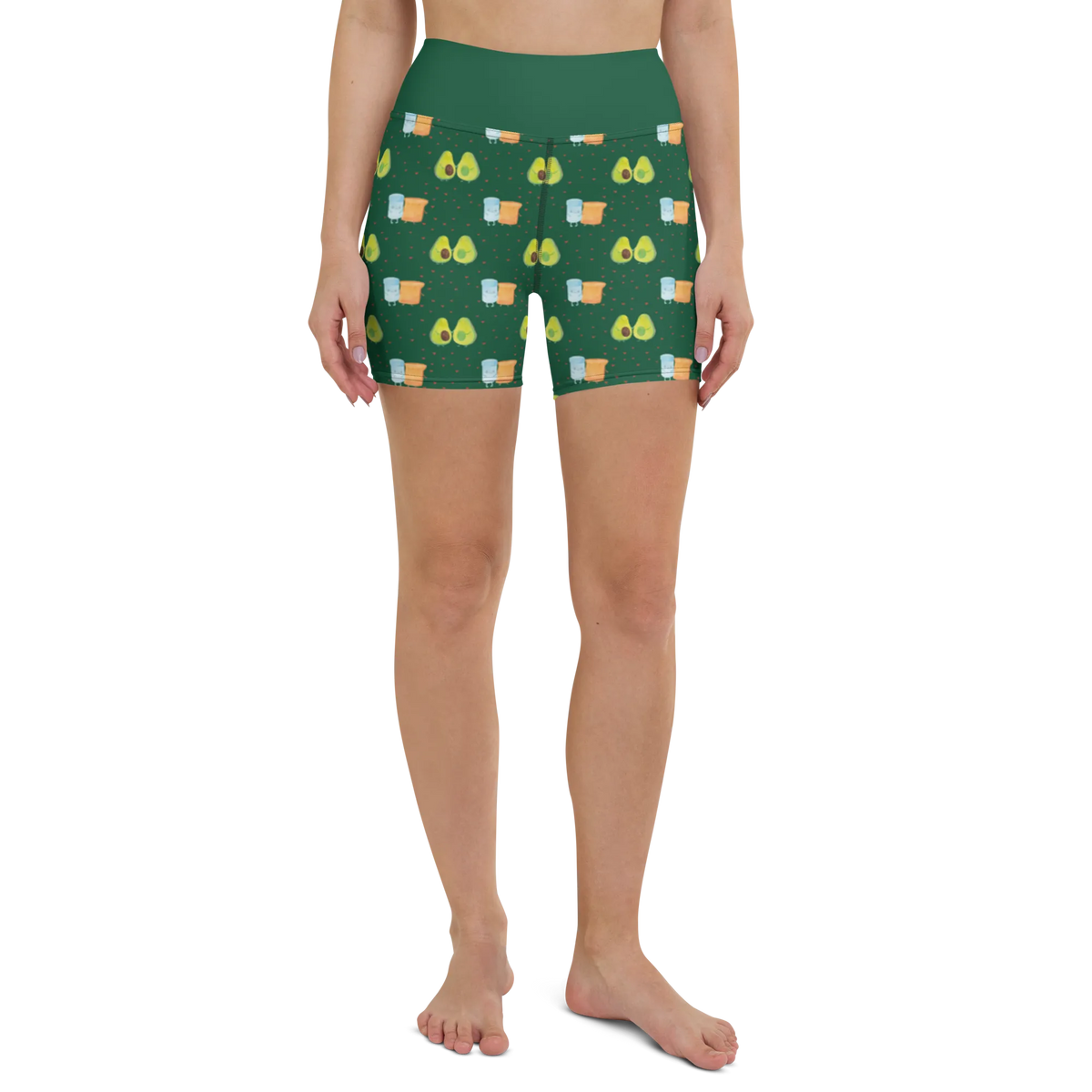 Yoga Shorts Avocado Pärchen Muster Yoga Shorts Damen, Yogabekleidung, Sportbekleidung, Yoga Shorts, Sportshorts Damen, Yogashorts, Sporthose, Fitnesshose, Sportshorts, Avocado, Veggie, Vegan, Gesund, Liebe, Babyshower, Babyparty, Familie, Avocuddle, Kinder, Hochzeit, Geburt, Avocados, Schwangerschaft
