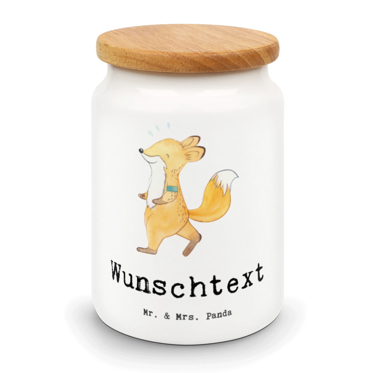 Personalized Storage Jar Fox Jog Gift, giving, thank you, award, profit, athlete, jogging, running